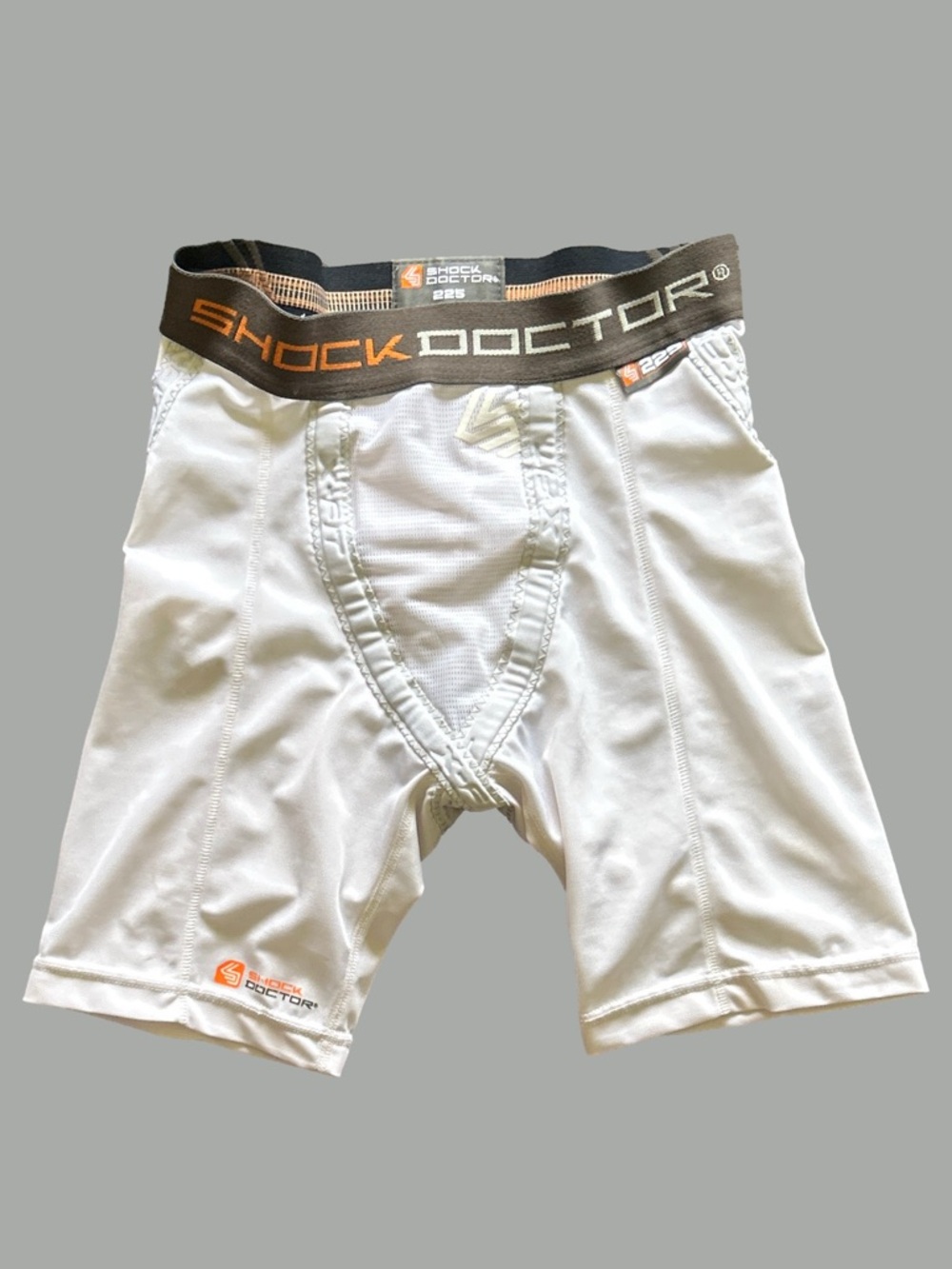 Shock Doctor Kids White Performance Compression Shorts